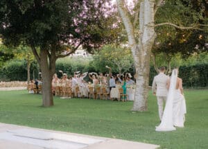 Cinematic wedding photography showing venue and landscape