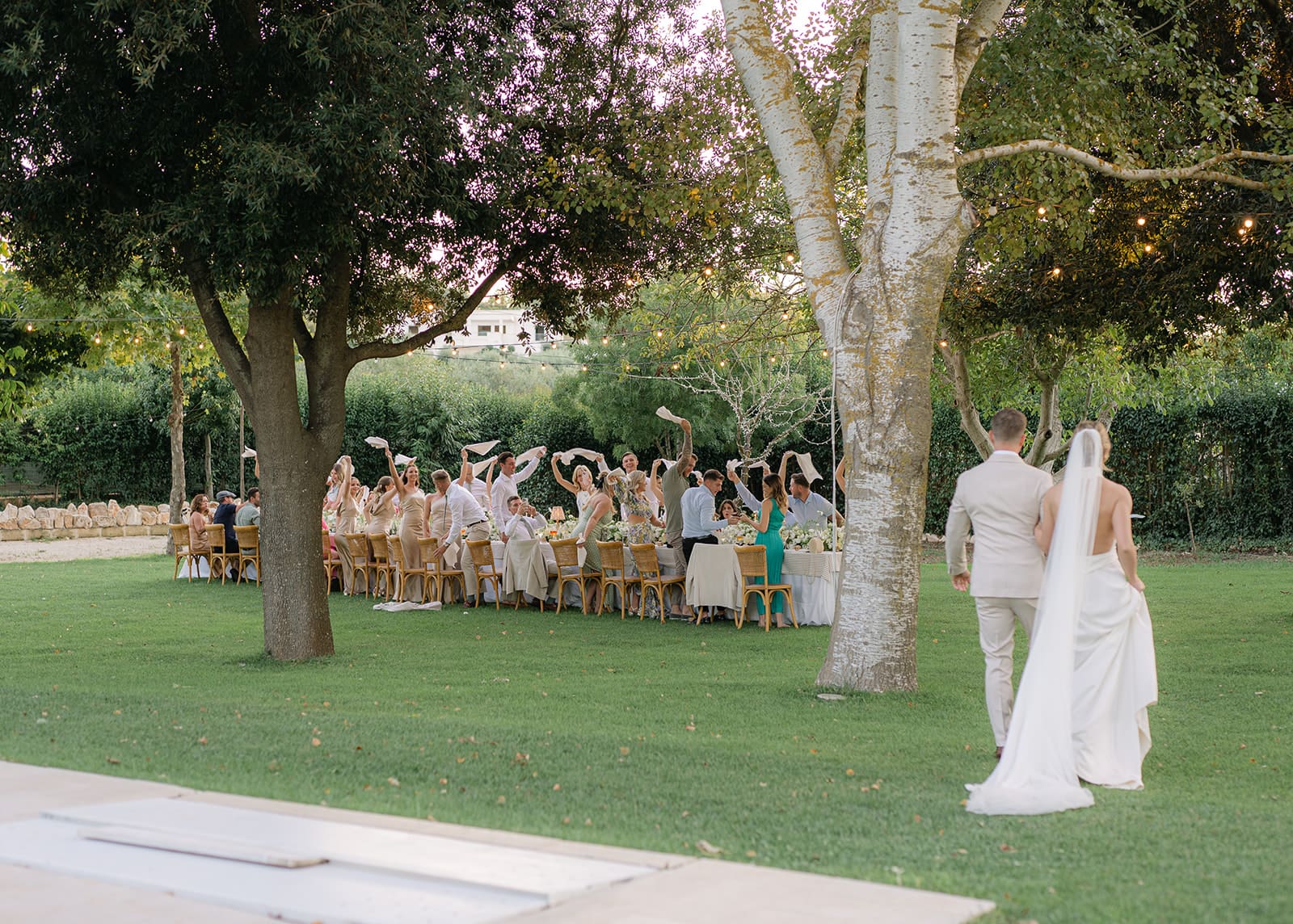 Cinematic wedding photography showing venue and landscape