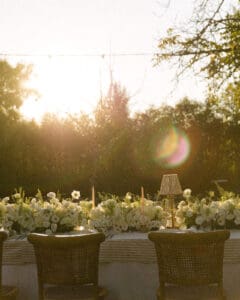 Golden hour cinematic wedding photography with warm natural light