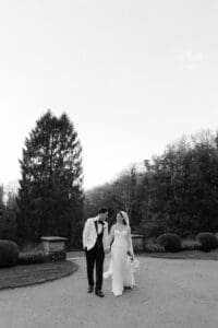 how to feel natural in wedding photos couple walking naturally together